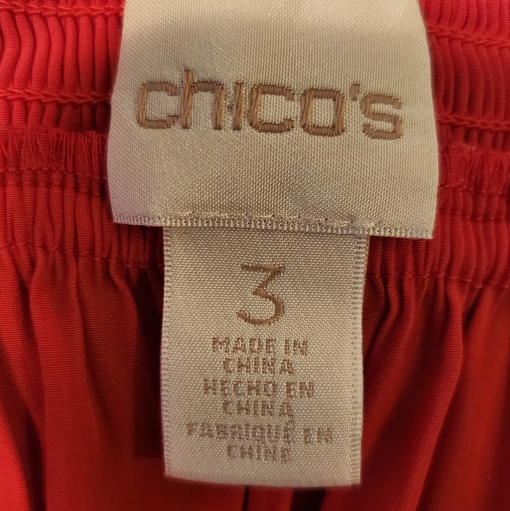 Chico's Crochet Details Off The Shoulder Red Top - Picture 10 of 15